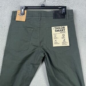 Tailor Vintage Mens Performance Pants‎ 32X32 Green Slim Straight 5 Pockets NEW
